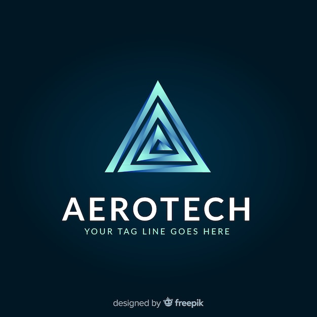 Free vector technology logo template with abstract shapes