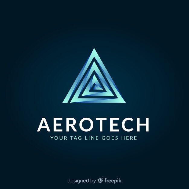 Technology logo template with abstract shapes