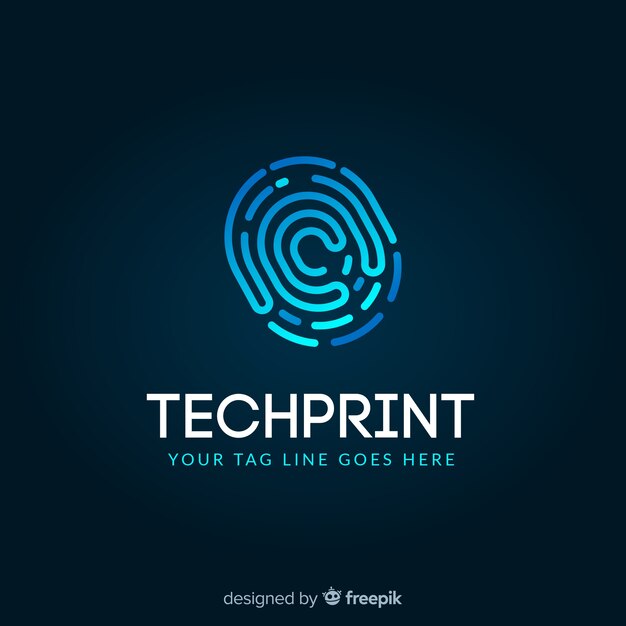 Technology logo template with abstract shapes