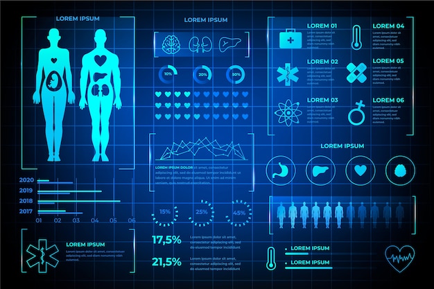 Vettore gratuito tecnologia infografica medica