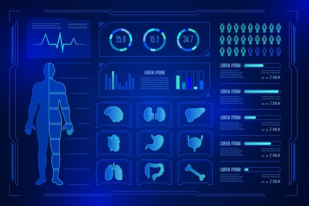 Vettore gratuito tecnologia infografica medica