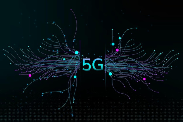 technology particle dots vector 5g digital corporate background
