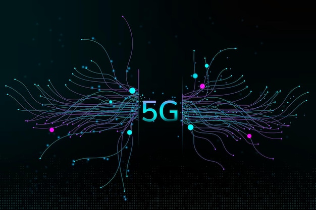 기술 입자 점 벡터 5g 디지털 기업 배경