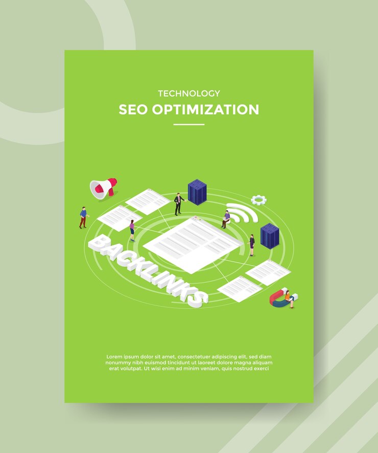 Free Vector technology seo optimization flyer template