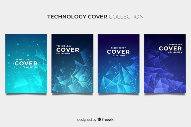 Free vector technology style brochure pack