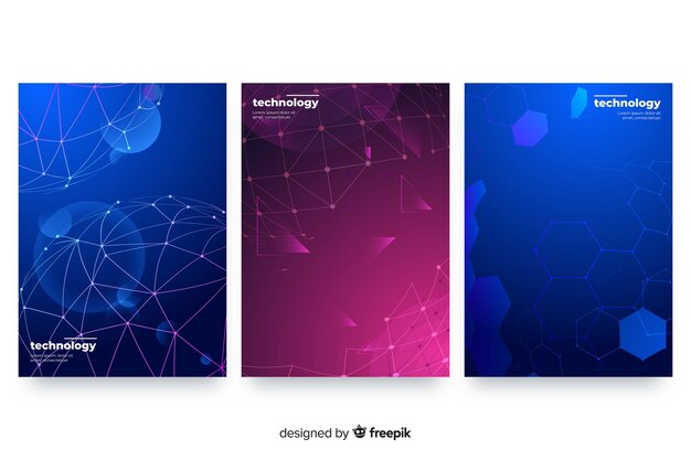 Technology style brochure set