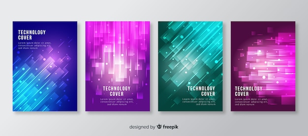 Free vector technology style brochure set