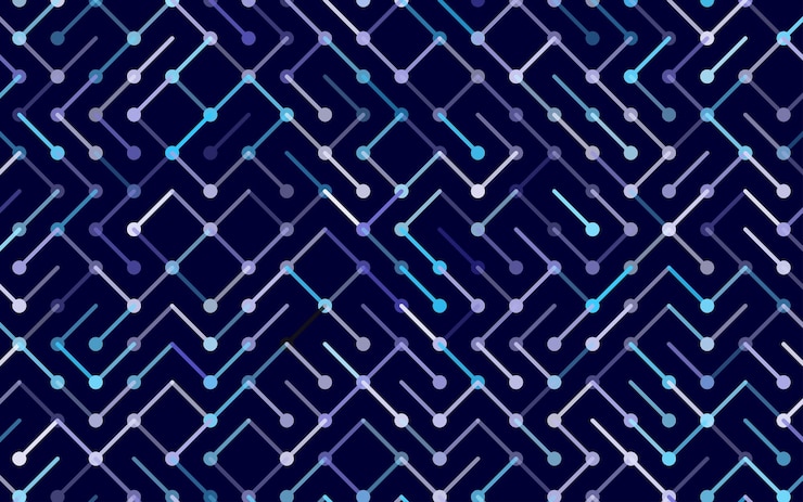 Free Vector technology vector seamless pattern banner geometric striped ornament monochrome linear background illustration
