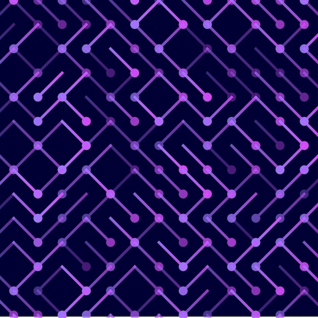 Vettore gratuito tecnologia vector seamless pattern ornamento geometrico a strisce illustrazione monocromatica dello sfondo lineare