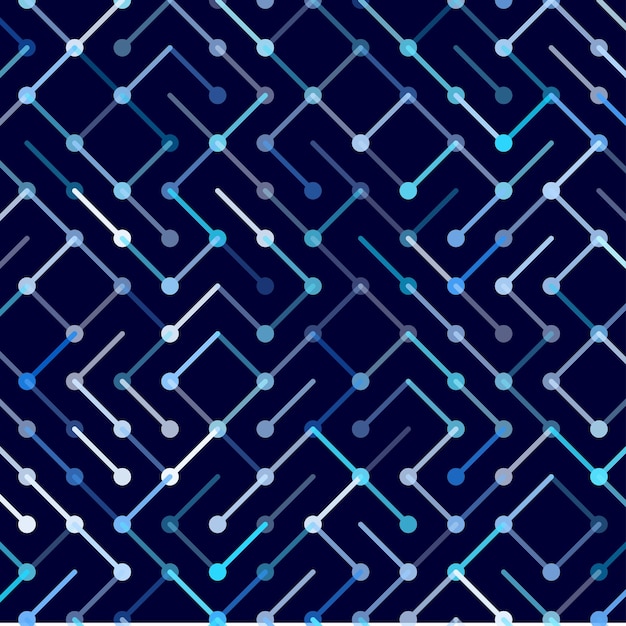 Technology Vector seamless pattern Geometric striped ornament Monochrome linear background illustration