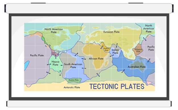 Free vector tectonic plates and landforms