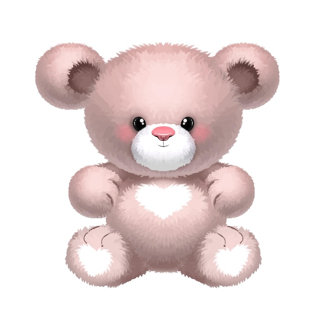 かわいいカラフルな柔らかいぬいぐるみ動物おもちゃイラストのセット プレミアムベクター