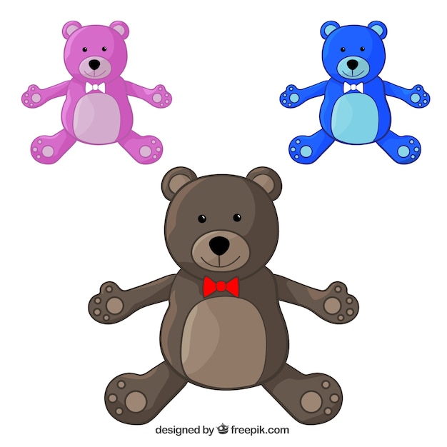 Free vector teddy bears pack