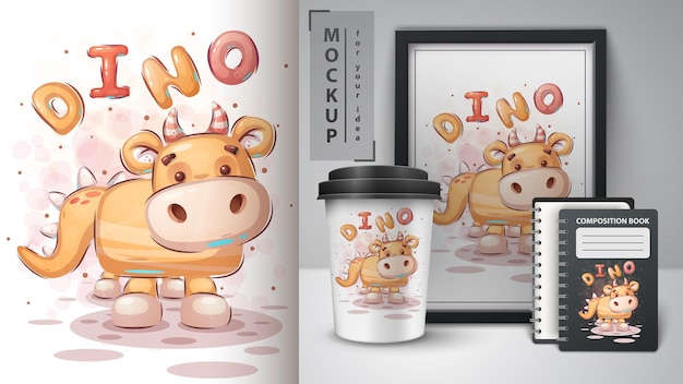 Free vector teddy dinosaur - poster and merchandising