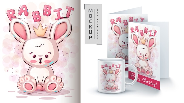 Free vector teddy rabbit poster and merchandising