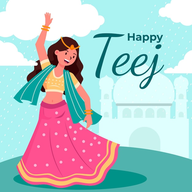 Teej festival illustration