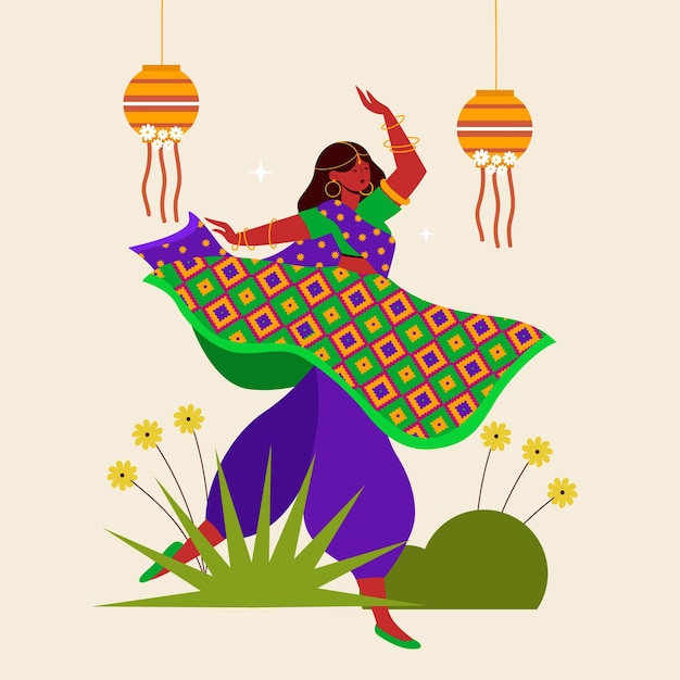Бесплатное векторное изображение Иллюстрация фестиваля teej