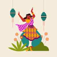 Free vector teej festival illustration