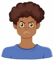 Free vector teen boy with angry face