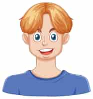 Free vector teen boy with smile face