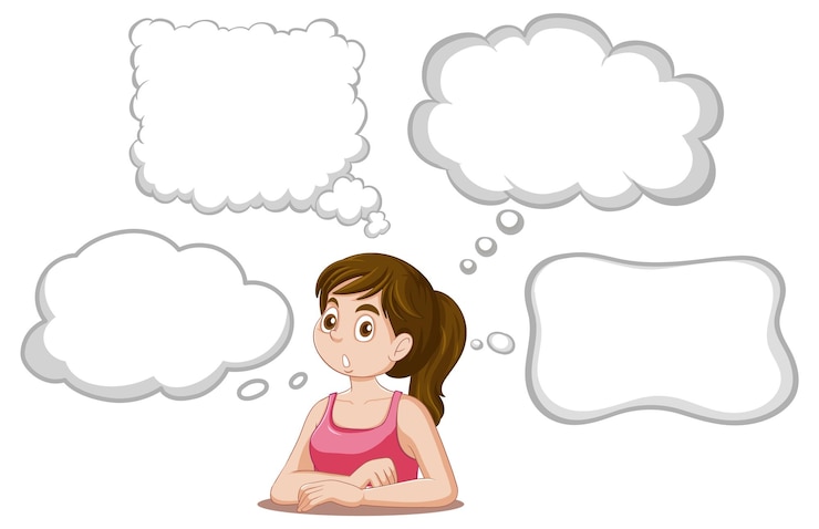 Free Vector teen female with blank speech bubble