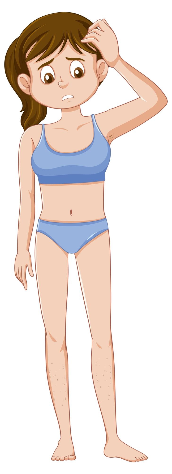 Free Vector teen girl experiencing puberty concept