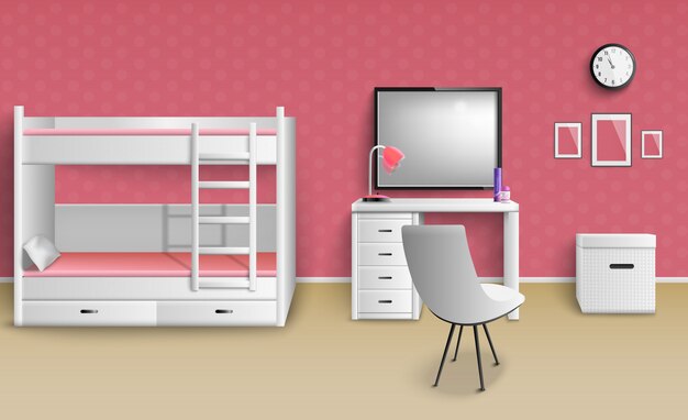 Teen Girl Room Realistic