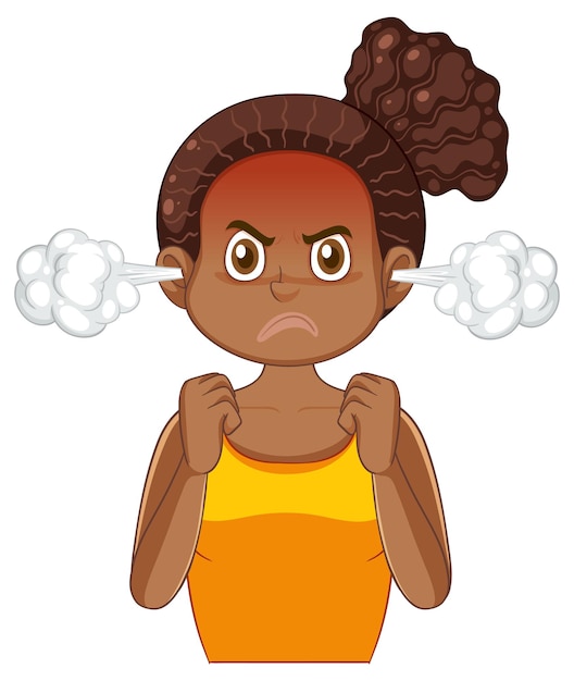 Free vector teen girl with angry face