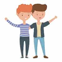 Free vector teenage boys friends