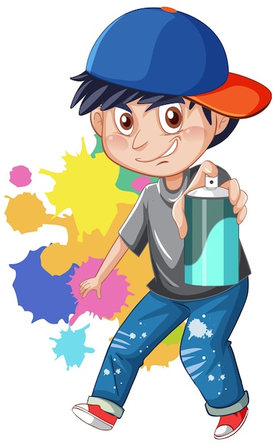 Free vector teenage gangster cartoon character