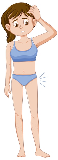 Free vector teenage girl concerned about wide hips