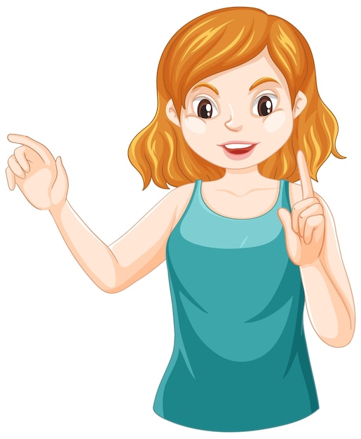 Free vector a teenage girl white background