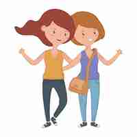 Free vector teenage girls friends