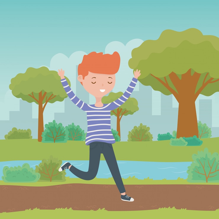 Free Vector teenager boy cartoon 