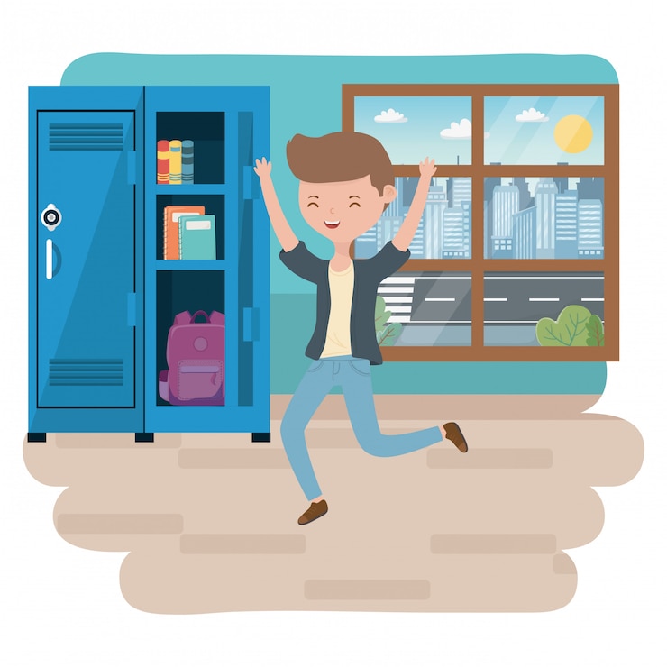 Free Vector teenager boy cartoon 