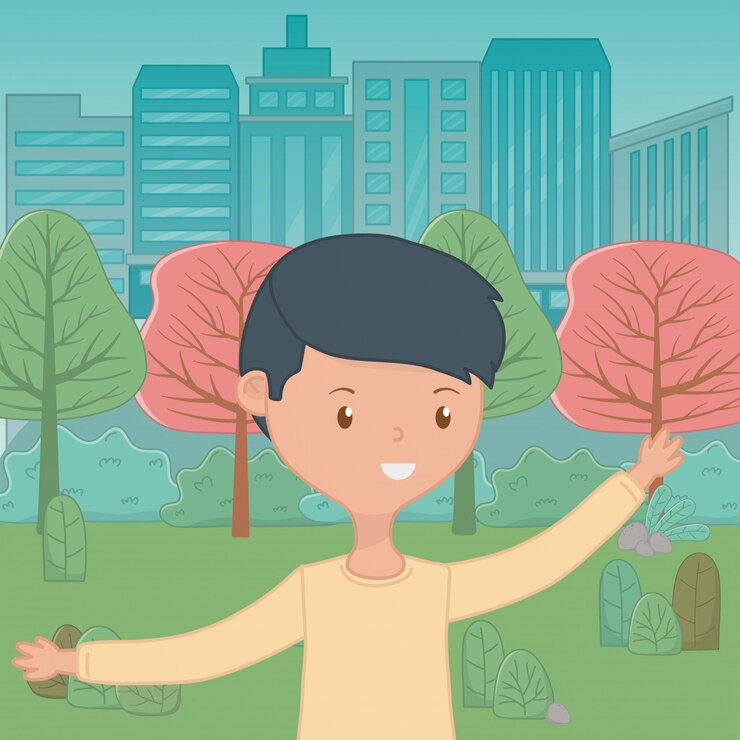 Free Vector teenager boy cartoon 