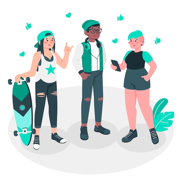 Free vector teenager concept illustration