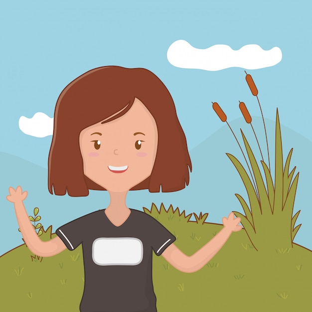 Бесплатное векторное изображение Мультфильм девочка подросток