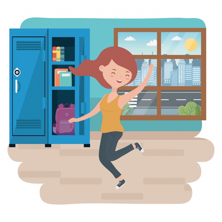Free Vector teenager girl cartoon 