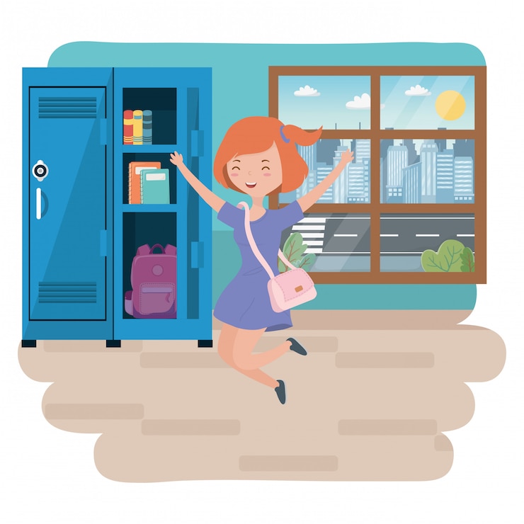 Free Vector teenager girl cartoon 