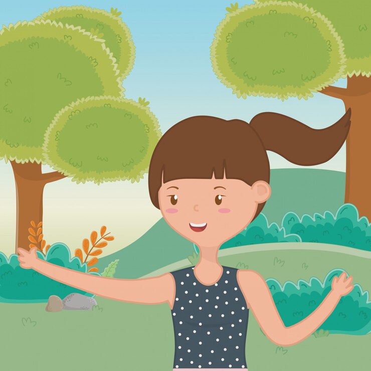 Free Vector teenager girl cartoon 