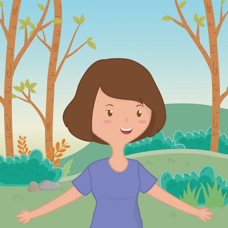 Free Vector teenager girl cartoon 