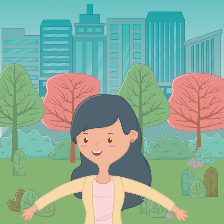 Free Vector teenager girl cartoon 