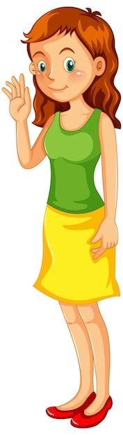 Бесплатное векторное изображение Девушка-подросток в зеленой рубашке