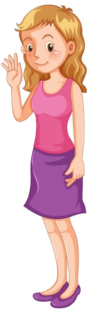 Free vector teenager girl in pink shirt