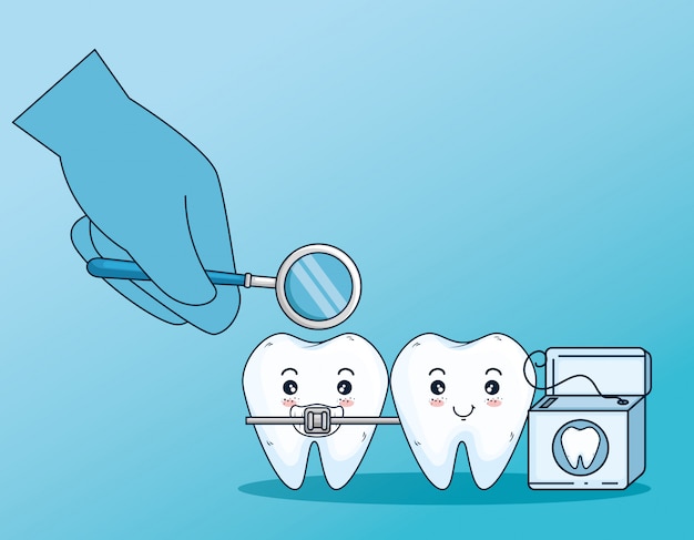 치열 교정 및 치실로 치아 관리