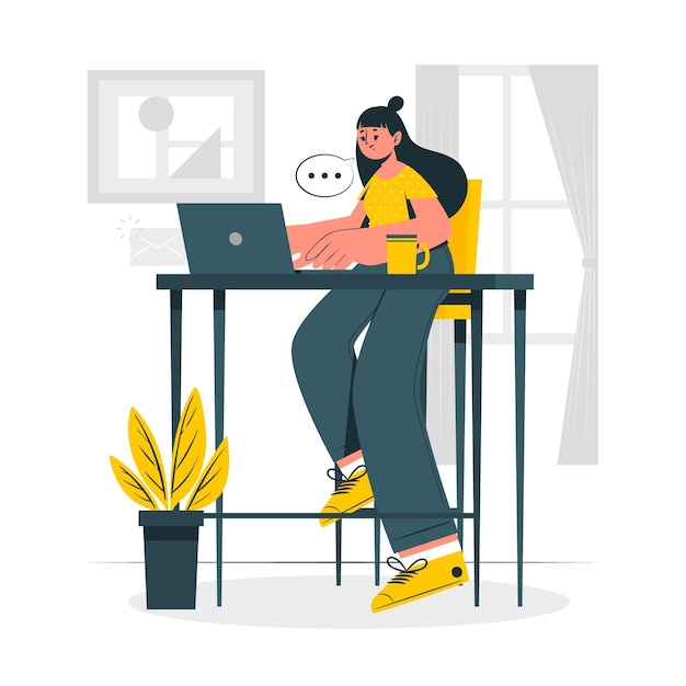 Free vector telecommuting concept illustration