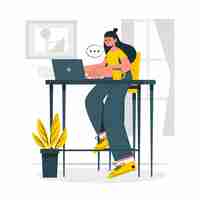 Free vector telecommuting concept illustration