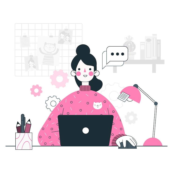 Free Vector telecommuting concept illustration