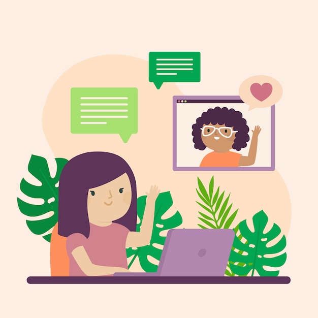 Free vector telecommuting concept illustration